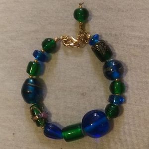 🌛 BLUE AND TURQUOISE BEAD BRACELET.